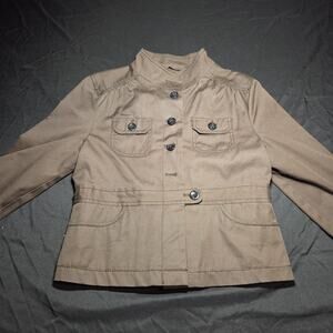 Vintage Old Navy Women' brown canvas utility style button up jacket